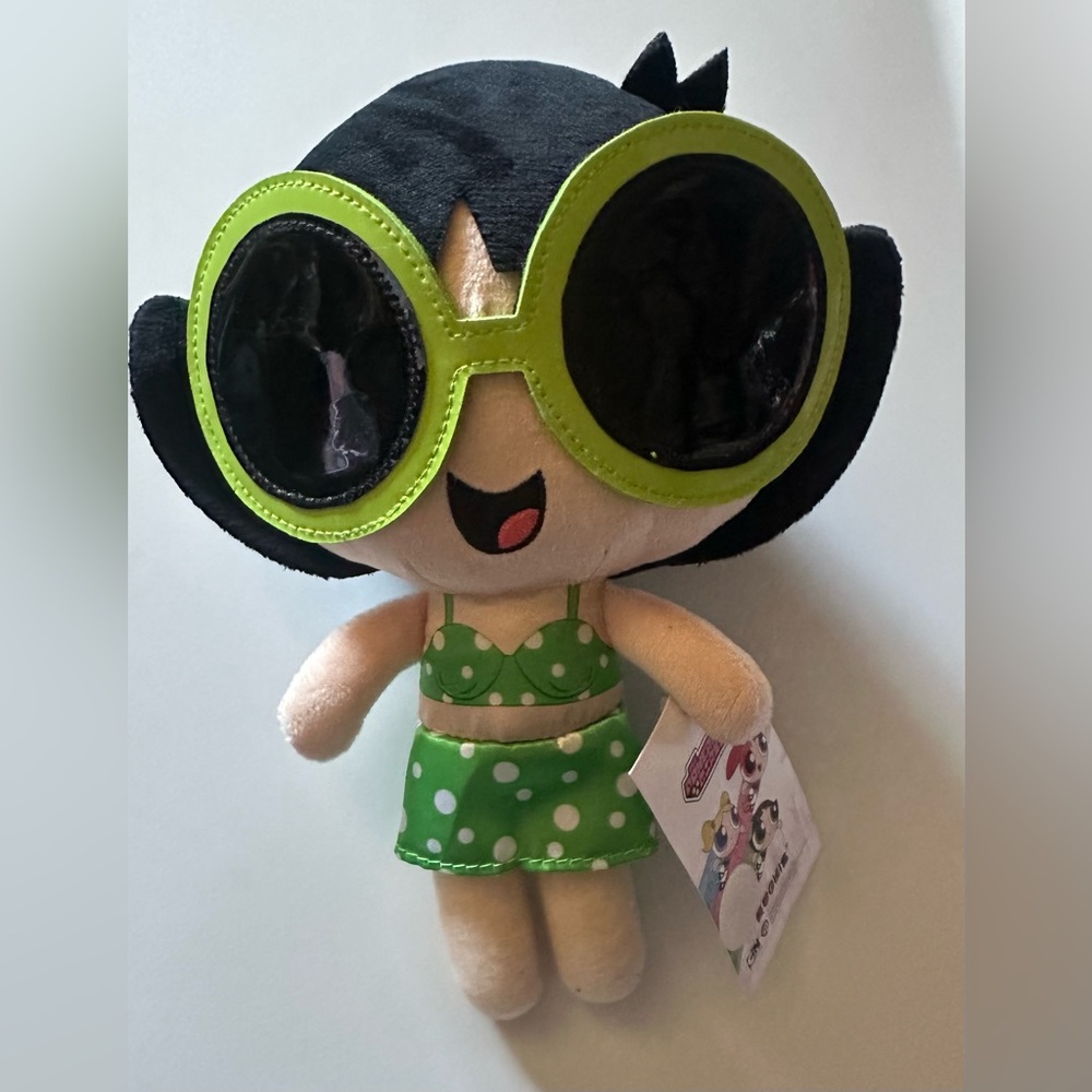 The Powerpuff Girls Buttercup Pool Party Skirt and Sunglasses Plush Doll 9”